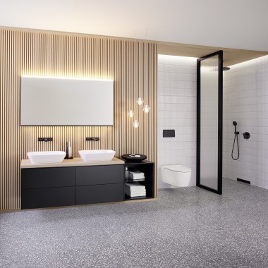 Geberit ONE - dulap de lavoar cu element lateral deschis