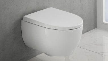 Vas ceramic pentru wc suspendat pe perete din colecția de baie Geberit iCon (© Geberit)