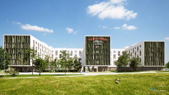 Cel mai mare hotel din Europa cu structură hibridă din lemn s-a deschis în Viena Schwechat (© BKK3 Architektur)
