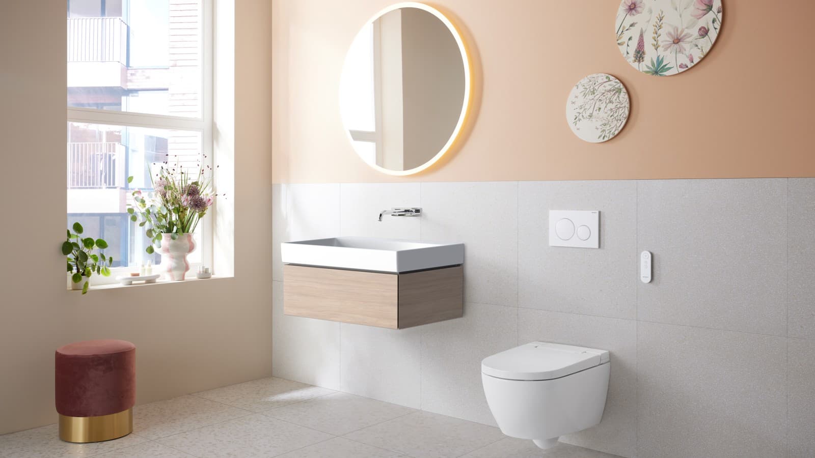 Baie cu Geberit AquaClean Alba Baie cu Geberit AquaClean Alba