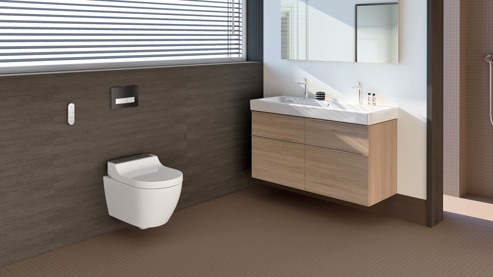 Baie cu vas WC cu funcţia de bideu inclusă AquaClean Tuma Baie cu vas WC cu funcţia de bideu inclusă AquaClean Tuma