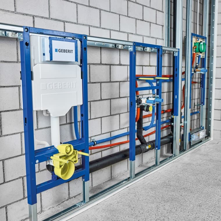 Sistem Duofix de perete cu element pentru WC, element pentru lavoar și element pentru duș Sistem Duofix de perete cu element pentru WC, element pentru lavoar și element pentru duș