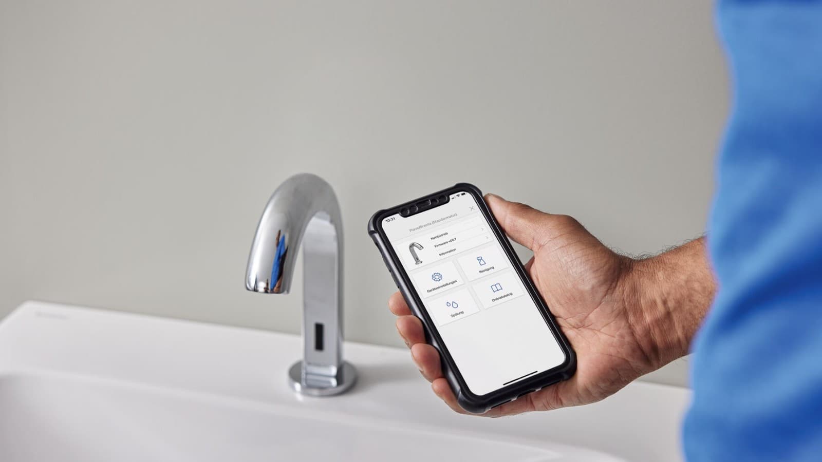 Setarea bateriilor de lavoar Geberit prin intermediul aplicației Geberit Control Setarea bateriilor de lavoar Geberit prin intermediul aplicației Geberit Control