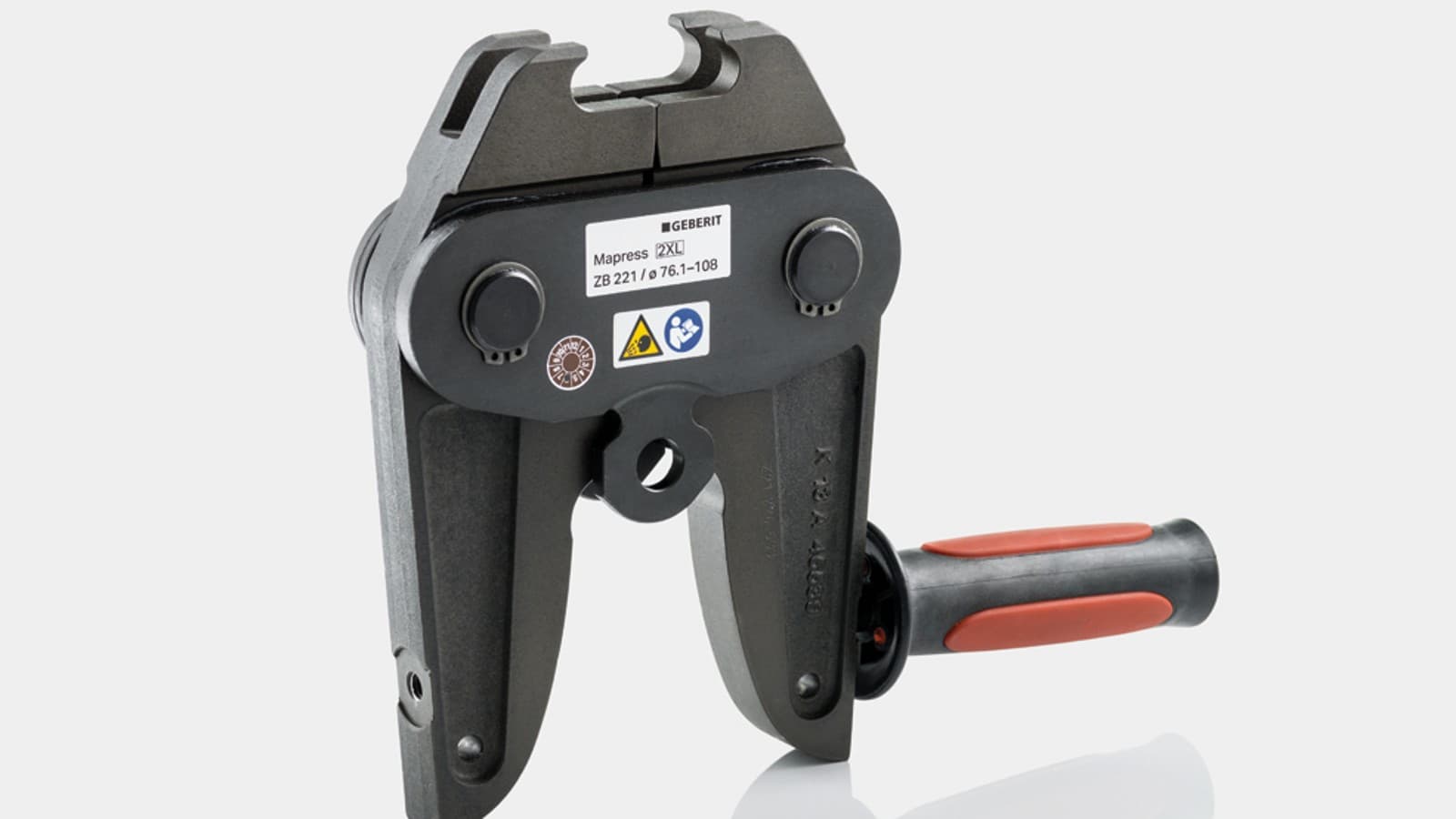 Adaptor al colierului de presare Geberit Mapress ZB 221 pentru presarea dimensiunilor mai mari ale conductelor de la 42 mm Adaptor al colierului de presare Geberit Mapress ZB 221 pentru presarea dimensiunilor mai mari ale conductelor de la 42 mm